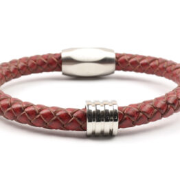 Pánský kožený náramek retro red ocel