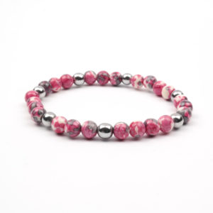 dámský náramek nefrit oceánský růžovo-šedý