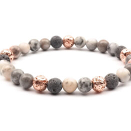 Moni dámský náramek jaspis zebra láva rose gold