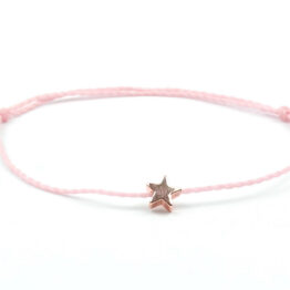 Moni dámský náramek světle růžový s hvězdičkou rose gold