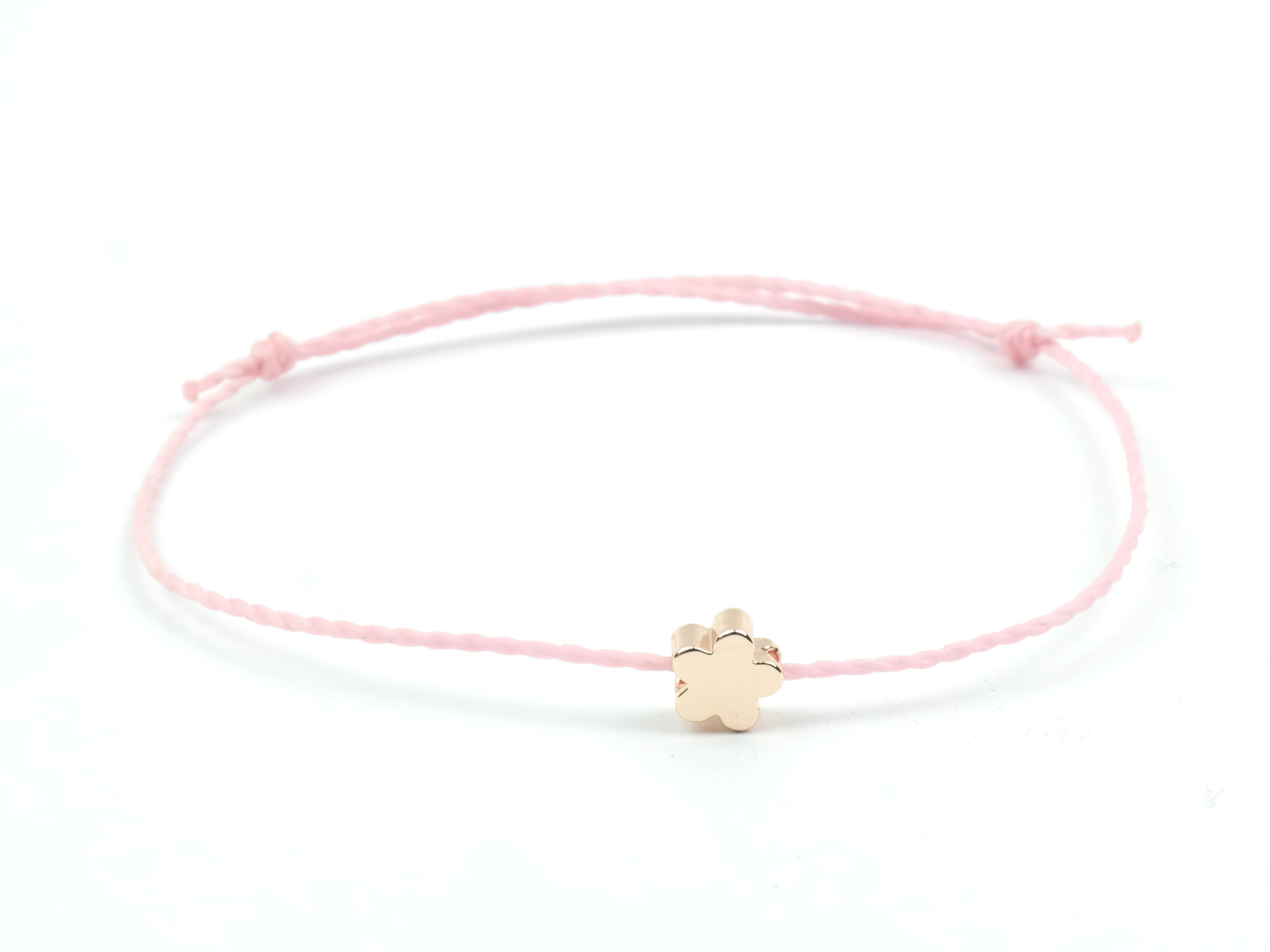 Moni dámský náramek světle růžový s kytičkou rose gold