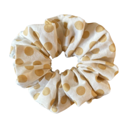 Moni gumička do vlasů bílá beige dots L