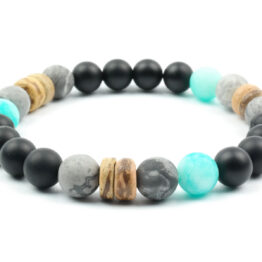 Moni - pánský náramek onyx jaspis picasso chalcedon
