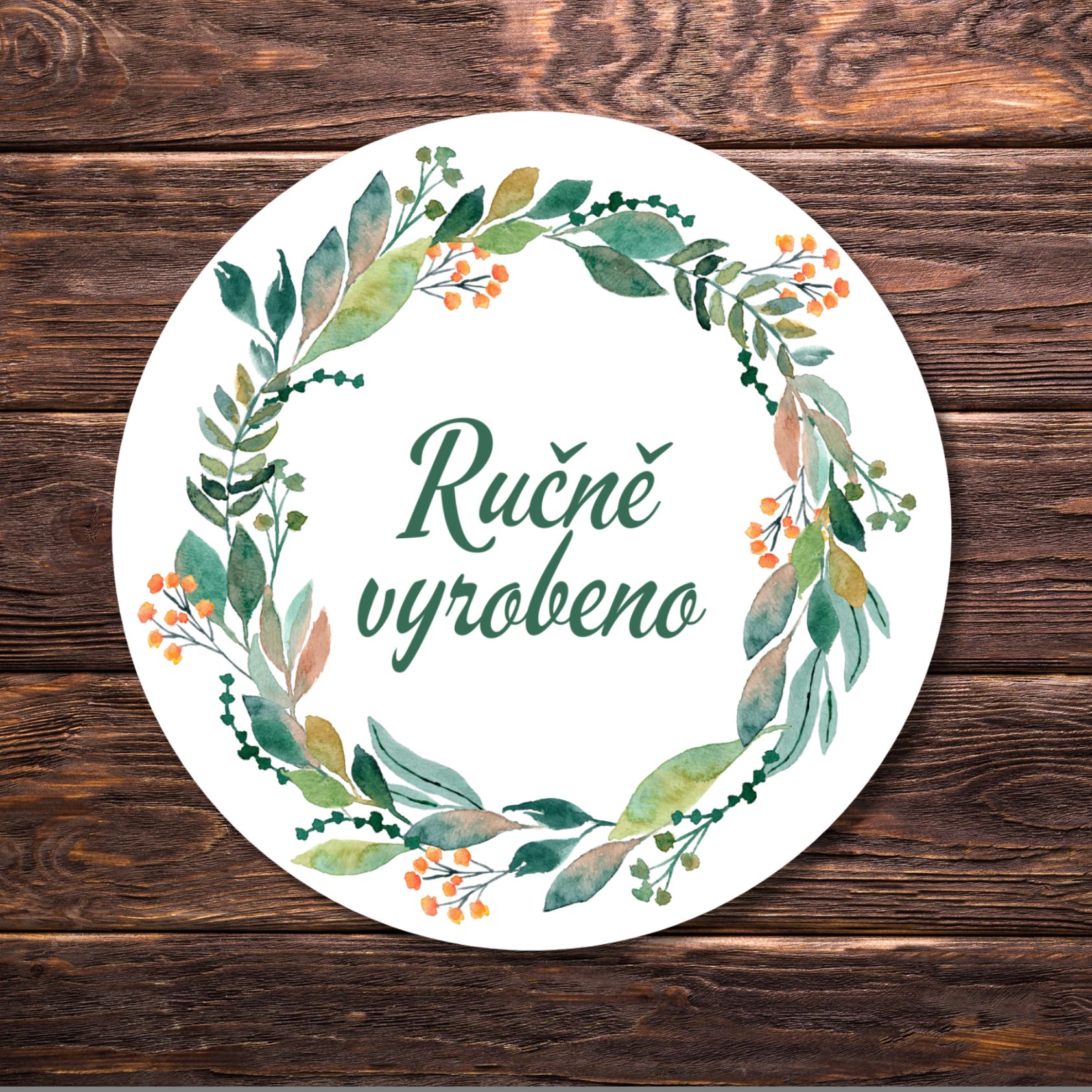Samolepící etikety arch 24 ks Ručně vyrobeno